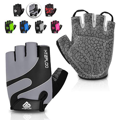 HTZPLOO Bike Gloves Cycling Gloves Biking Gloves for Men Women with Anti-Slip Shock-Absorbing Pad,Light Weight,Nice Fit,Half Finger Bicycle Gloves 